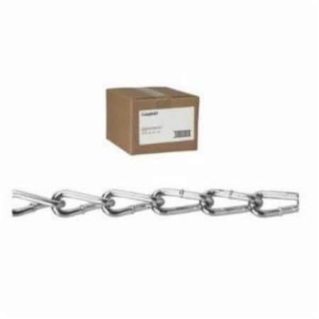 Coil Chain,Twisted Link,3 Trade,100 Ft Length,240lb Load,Low Carbon Steel,Zinc Plated